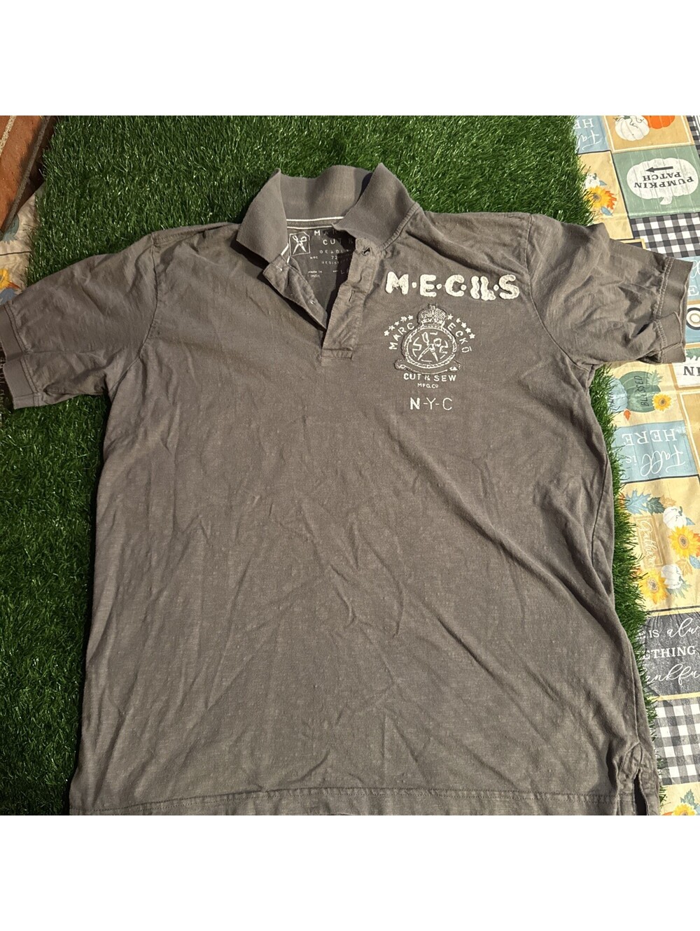 Marc Ecko Vintage Front And Back Print Polo